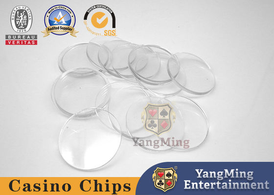 40mm Baccarat Poker Table Chips Fully Transparent Acrylic Spacer Circular