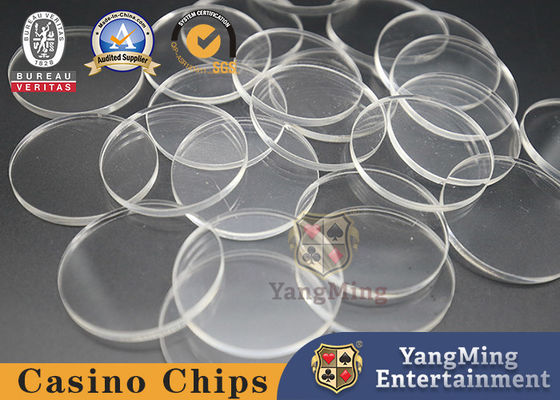 40mm Baccarat Poker Table Chips Fully Transparent Acrylic Spacer Circular