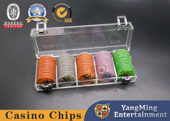 kupować 100 szt. 45mm taca na żetony do pokera z zamkiem akrylowa przezroczysta gra w pokera produkcja online