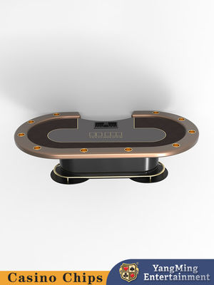kupować Luxury Customized 10 Person Casino Entertainment Poker Table Oval Metal Treadle Texas Hold'em Poker Table produkcja online