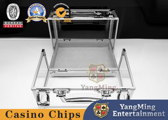 kupować Aluminiowy stop 600 sztuk Przejrzystość Pudełko z żetonami Pokerowy Pudełko z żetonami produkcja online