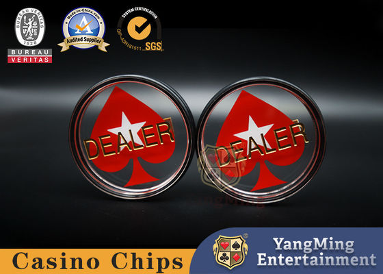 kupować Texas Hold'em Club Poker Stolik Dealer Przycisk pełnoprzezroczyste akrylowe plastikowe Czerwone Serce Wyrzucić Przycisk Marka Stolik produkcja online