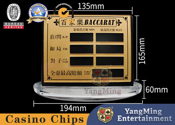 kupować Złoty przezroczysty akrylowy Baccarat Poker Entertainment gra planszowa ograniczona czerwona karta Texas Chip Table Instrukcja znak cyfrowy produkcja online