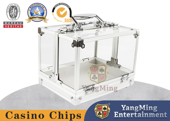 kupować 600 PCS Podwójne otwarte uchwyt Texas Chip Box ramka aluminium stopu wysokiej przejrzystości szachownicy 40mm Chip Box w magazynie produkcja online