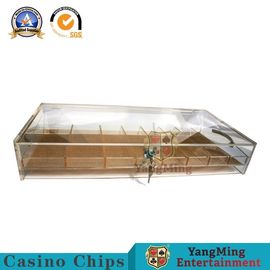 kupować Przenośna tacka na żetony do kasyna Dragon Tiger Baccarat Table Translucent Gold Wire Bottom Akrylowy plastikowy uchwyt na chipy produkcja online