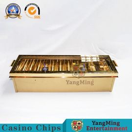 kupować Dwuwarstwowa tacka na chipy kasyna Titanium Golden z pokrywką i zamkami w kolorze metalicznego żelaza produkcja online