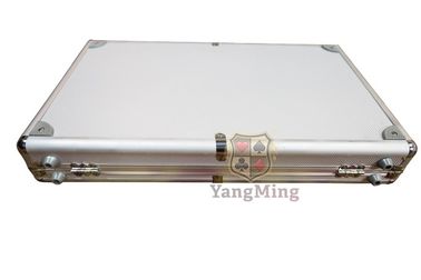 kupować Luksusowe 600 sztuk Aluminium 14g Clay Chip Box Casino Baccarat Przenośna gąbka Srebrne koła ruletki Blackjack Chips Case produkcja online
