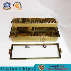 kupować 540 * 235mm taca na chipy w kasynie VIP Club podwójna warstwa 2 metalowy zamek żetony do gry Float 10 rzędów kombinacja przypadku produkcja online
