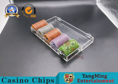 kupować 5 rzędów Clay Poker Chips Case Texas Casino Chips Carrier z zamkiem 280 * 85 * 65 mm produkcja online