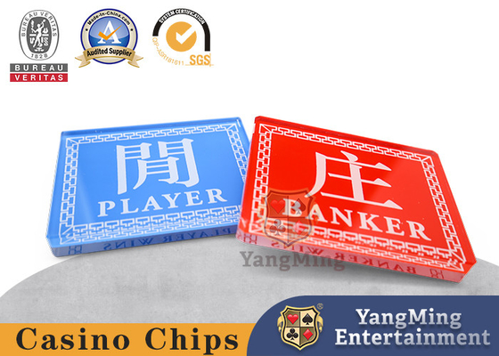 kupować Czerwony niebieski drukowany akrylowy stół do gry Baccarat Markery do kart pokerowych 8mm 90G produkcja online
