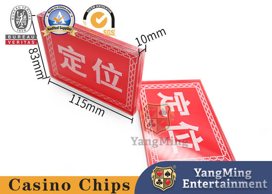 10mm Acrylic Square Red Bull Positioning Card Poker Table Top Game Positioning