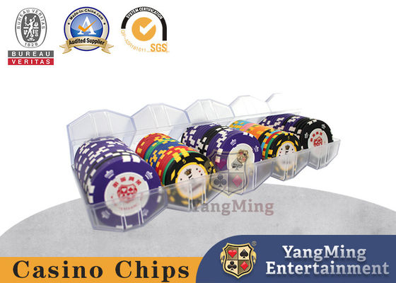 ABS Diamond 45mm Poker Chip Box Frosted Plastic Customized 100 Piece Case