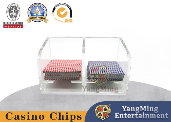 Całkowicie przejrzysty akrylowy 2 kartki z odpadami Niuniu Casino Poker Table Game Table Card Holder