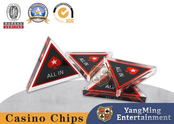 Trójkątna karta pozycjonowania Akrylowa All-In Casino Poker Table Texas Hold'Em