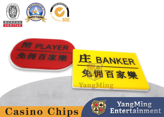 Nowy Baccarat Casino Poker Czerwona Żółta Karta Zakładów Akrylowy Gracz I Banker Design