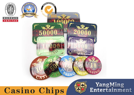 Baccarat Chip Set 760 sztuk Akrylowy Hot Stamping Poker Game Chip monet można zaprojektować