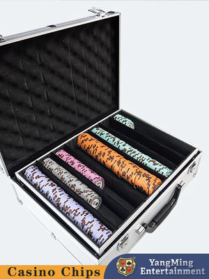 Srebro Aluminiowe Zestawy Chip Box Ceramic Casino Poker Chips Z Zamknięciem Przechowywania Chip Case