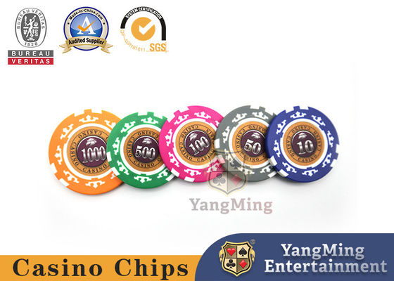 Baccarat Texas Casino Stół Customized ABS Clay Poker Chip Set Z Film Design