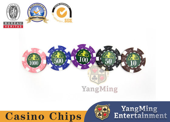 Zestaw plastikowych żetonów do pokera Texas BlackJack Clay Casino 11,5 g ze znakiem UV i etui