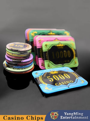 Texas Baccarat Table Casino Żetony do pokera Akrylowe tłoczenie złota Dostosowane