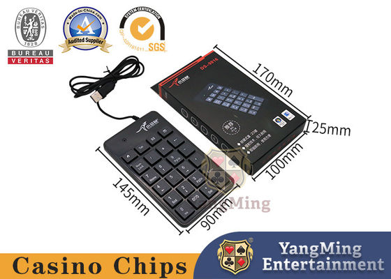 Czarna plastikowa klawiatura Baccarat z tworzywa ABS z kablem USB do gier hazardowych w kasynie