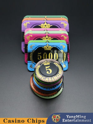 Pszenica Korona Brązujący Akryl Kasyno Poker Chips Niestandardowe fioletowe światło UV
