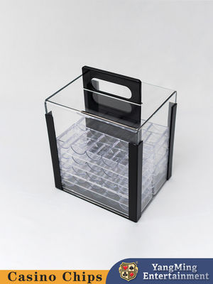 1000 Casino Poker Clay Chip Clear Acrylic Poker Chip Carrier-Obejmuje 10 półek z żetonami