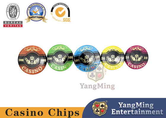 760 sztuk dwuwarstwowego akrylowego wykrywanie UV zestaw chipów zapobiegających podrabianiu Texas Black Jack zestaw plastikowych chipów do tłoczenia na gorąco