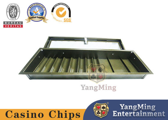 Premium Bright Silver 8 rzędów Round Clay Ceramic Poker Chips Set Tray Casino Chips Single Layer Carrier