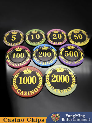 Sprzedaż hurtowa Stampowanie korony pszenicy żetony akrylowe Baccarat Texas Hold'em Casual Games żetony stołowe