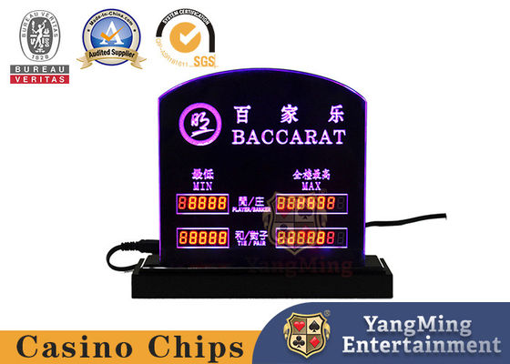 Baccarat Gry stołowe Dedykowane elektroniczne tablice LED Znak limitu stołu w kasynie Limit zakładów w pokerze Indywidualne logo