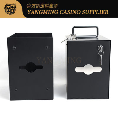 Casino Standard Black Metal Locking Money Box do gier w pokera w klubie kasynowym
