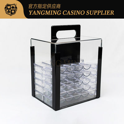 1000 Casino Poker Clay Chip Clear Acrylic Poker Chip Carrier-Obejmuje 10 półek z żetonami