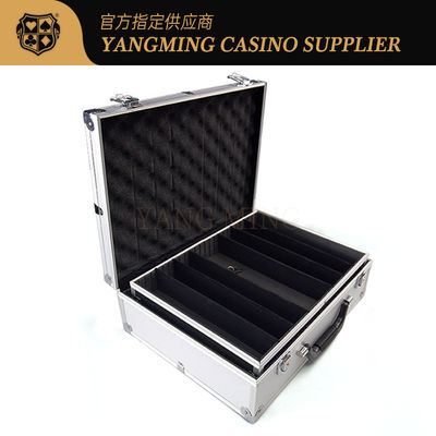 Gorąca sprzedaż Poker Chip Set z blokadą Chip Box Srebrny Aluminiowy Chip Box Akcesoria do kasyna