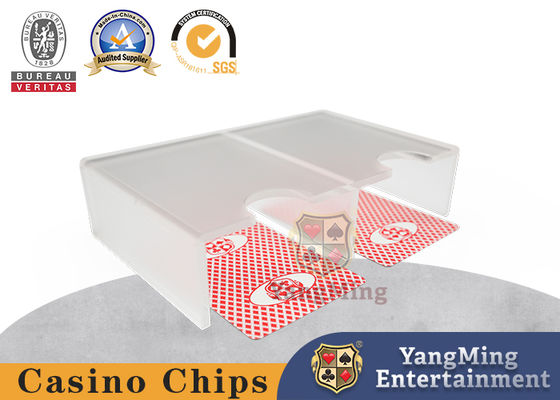 Double - Open Translucent Matte Casino Table Accessories Akrylowy przycisk 1-2 Deck Playing Cards
