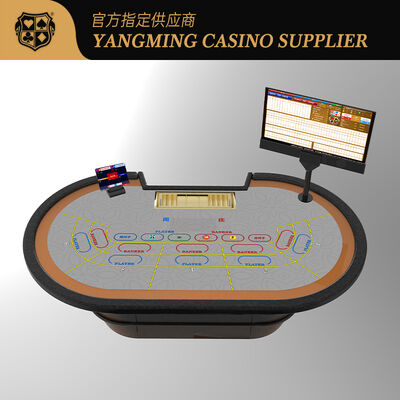 2850 * 1650 * 800 mm Kasyno System RFID Skórzany blat Karty z filcu Obrus ​​do pokera Deluxe Baccarat