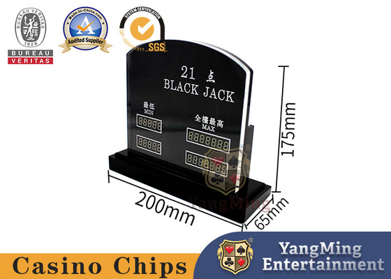 Akrylowe grawerowanie Baccarat Black Jack Poker Game Countertop LED Electronic Limited Red Card