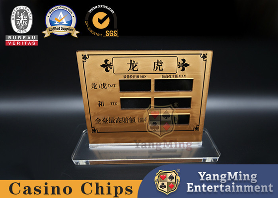 Przejrzystość Akrylowe Złoto Baccarat Poker Game Table Table Betting Display Card